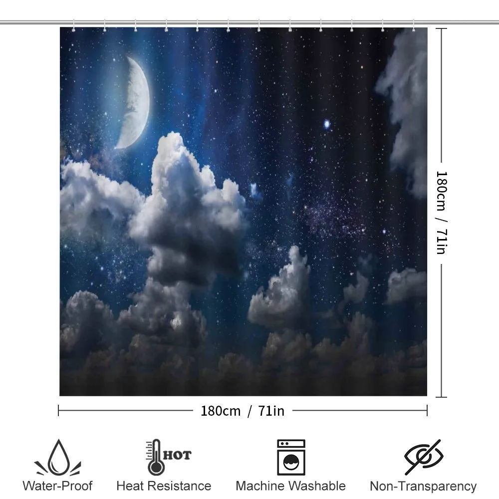 Moon Clouds Stars Night — Detail 2