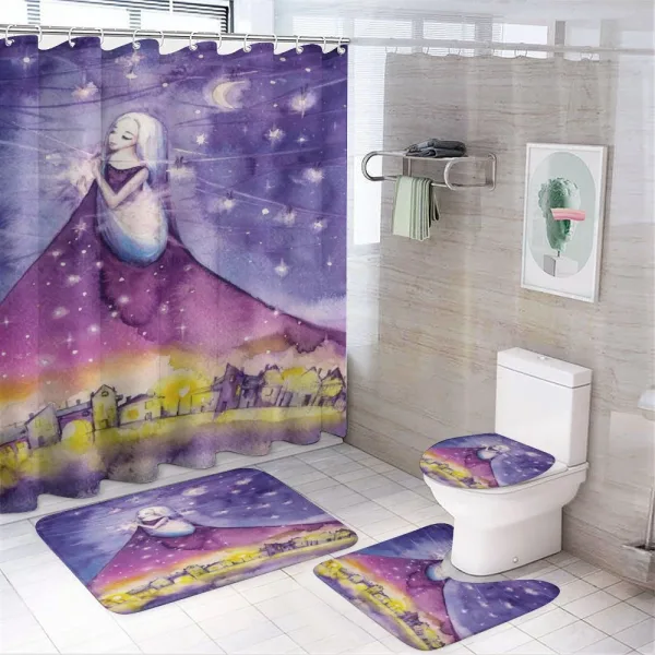 Night Stars Angel in Sky on a shower curtain