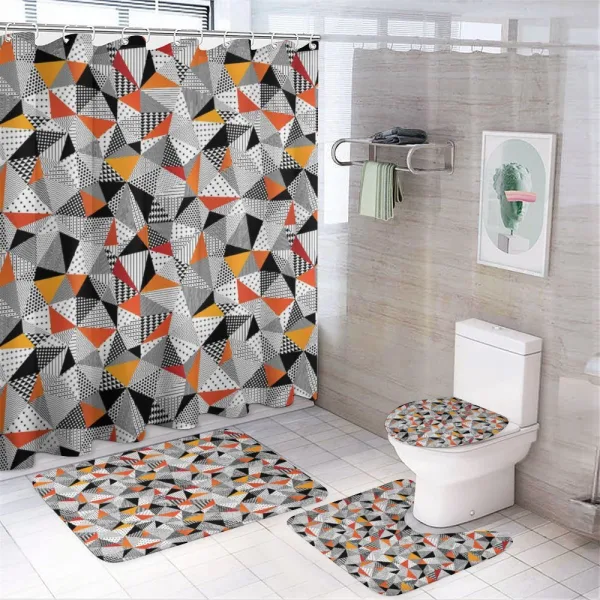Polygonal Modern Art on a shower curtain