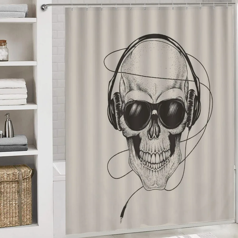 Retro Skull with Headphones — Detail 4