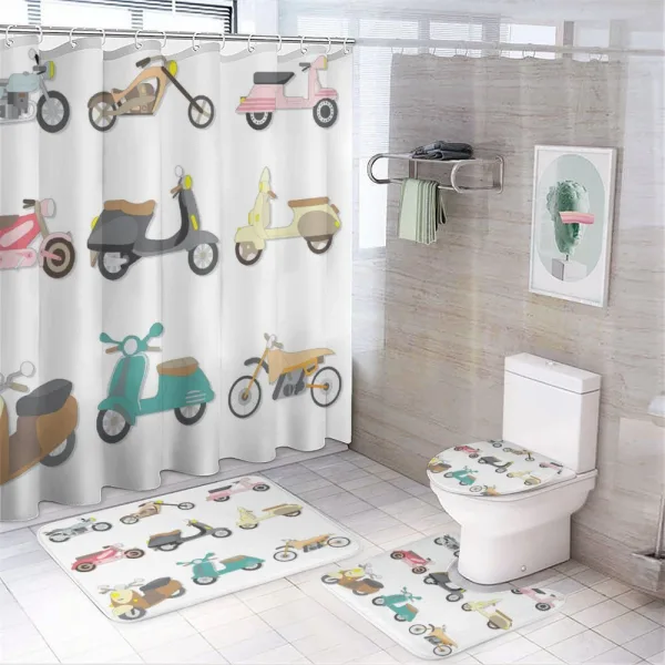 Scooters Design on a shower curtain