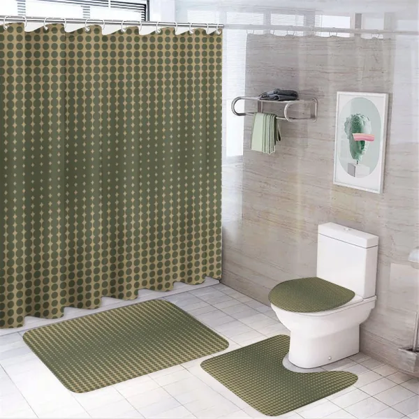 Vintage Oval Dots on a shower curtain