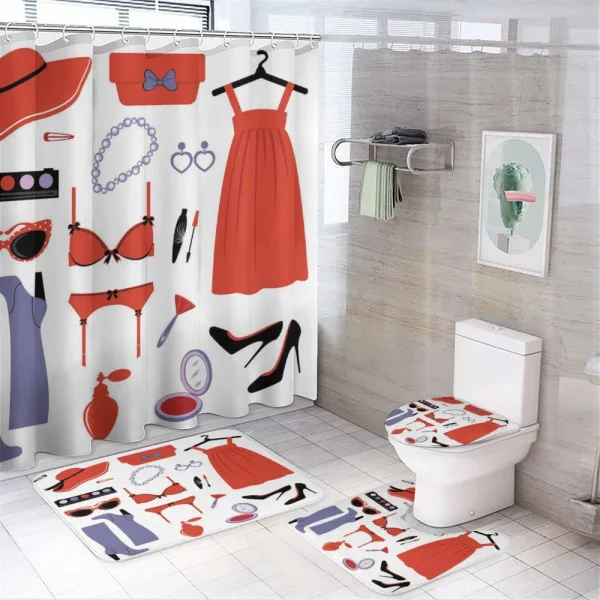 Women Garment on a shower curtain
