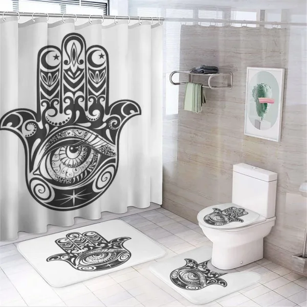 Art Moon Evil Eye on a shower curtain