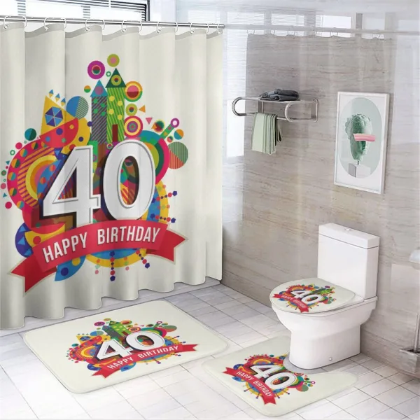 Cartoon Banner on a shower curtain