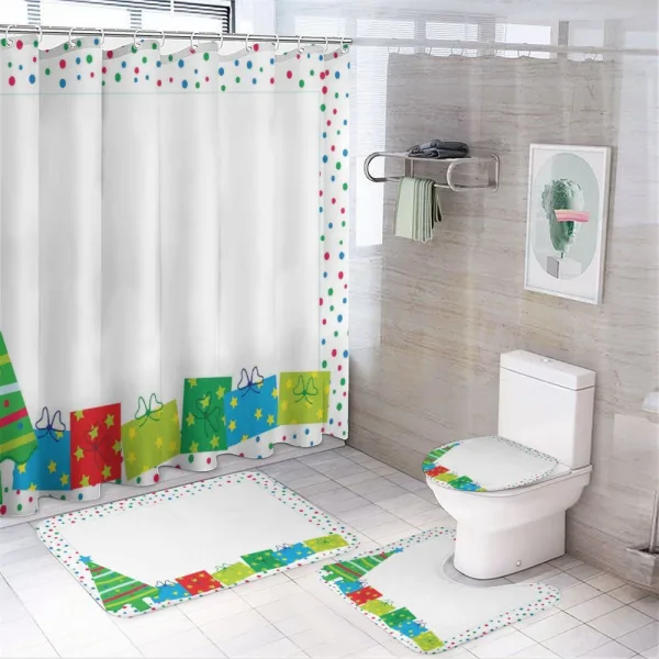 Christmas New Year on a shower curtain