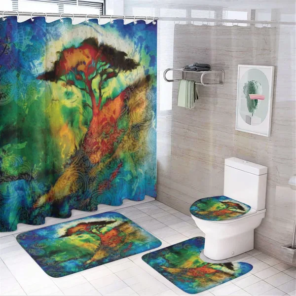 Eastern Grunge Trees on a shower curtain