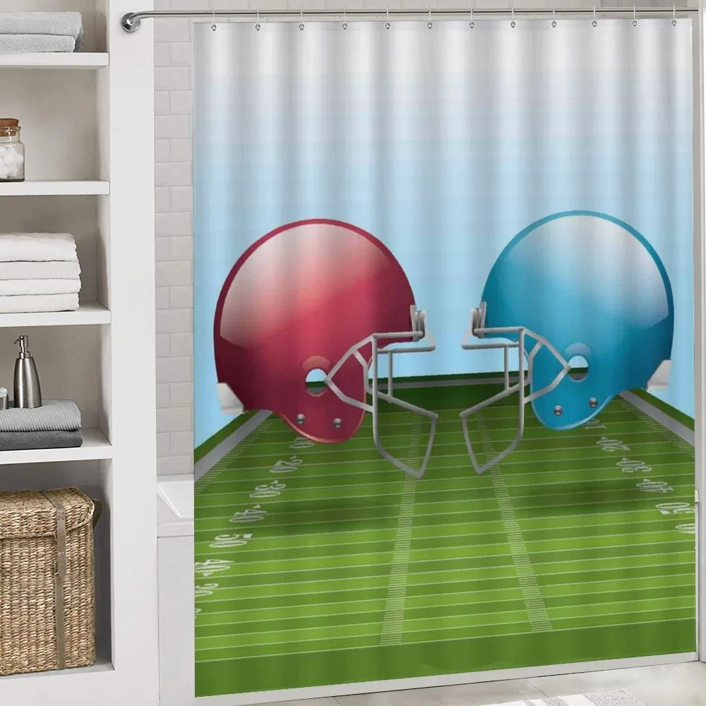 Football Hardhats on Field — Detail 4