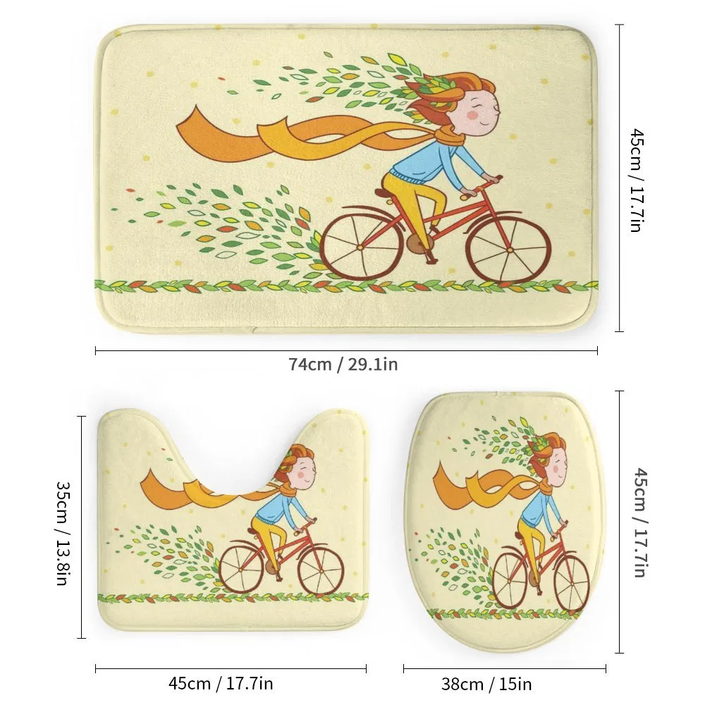 Girl Bike Autumn Leaves — Detail 1