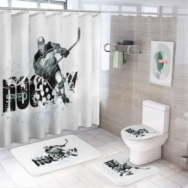 Grunge Player Sketch on a shower curtain