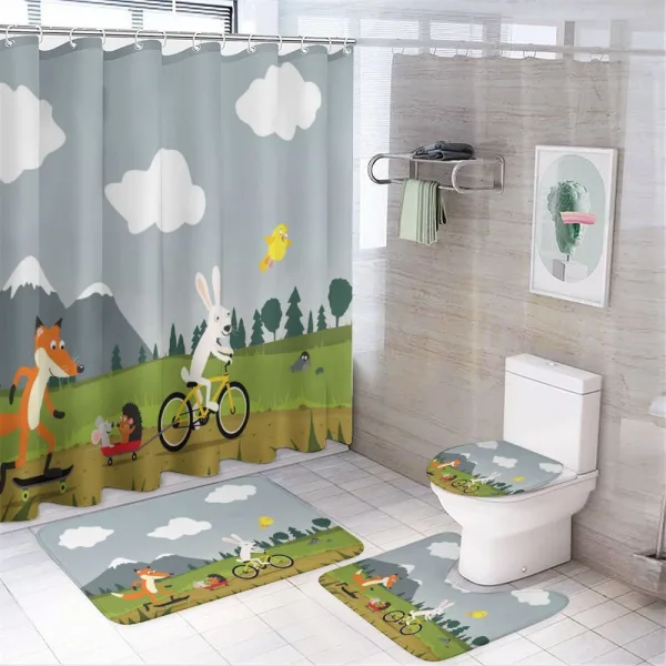 Having Fun in Nature on a shower curtain