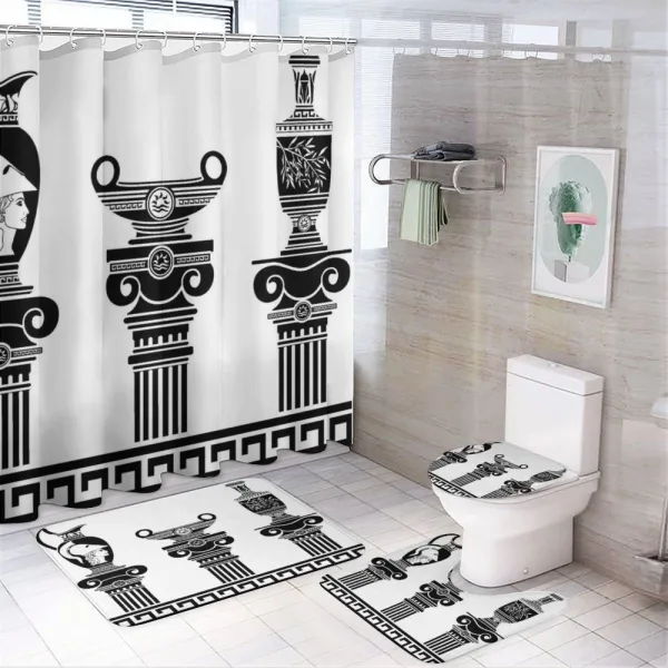 Hellenic Vase Design on a shower curtain
