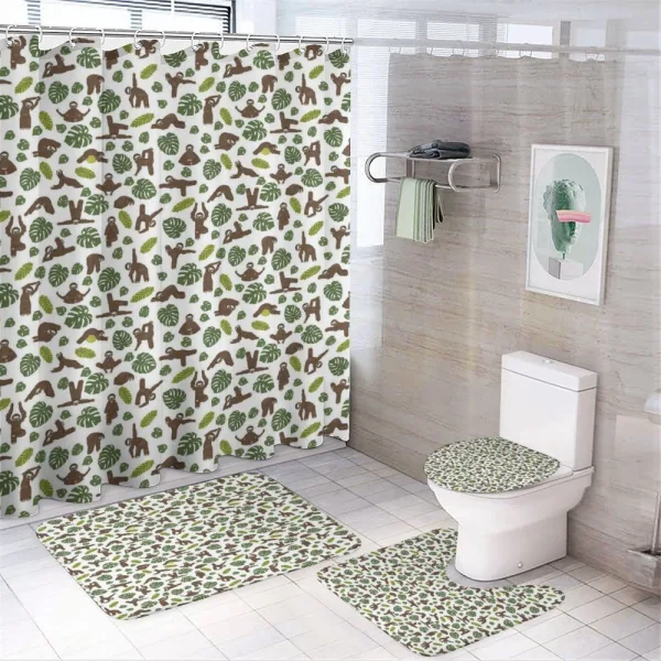 Lazy Animal Monstera on a shower curtain