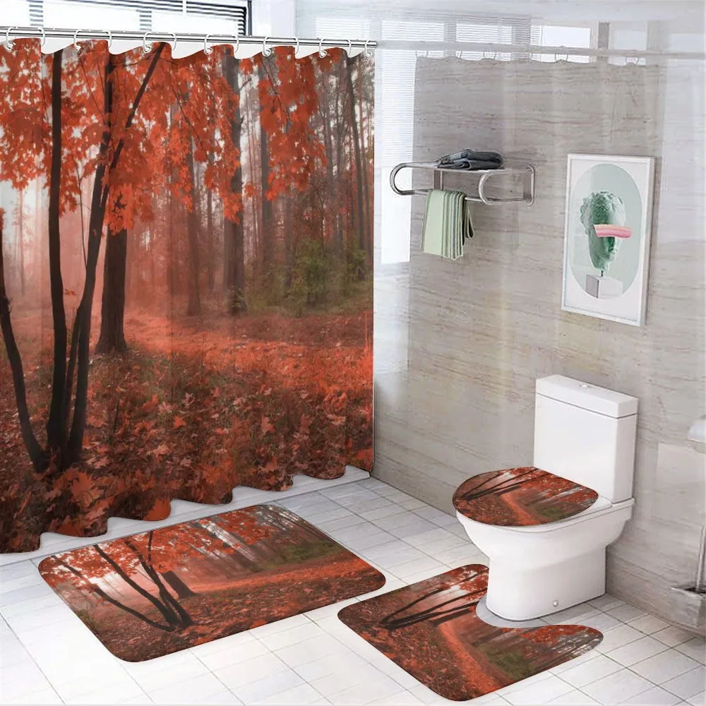Misty Forest Leaves Orange — Your design