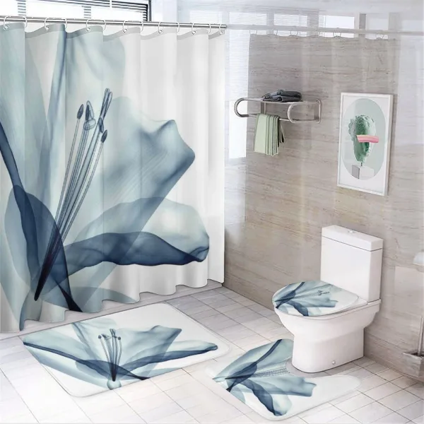 Modern Flowers Plants on a shower curtain