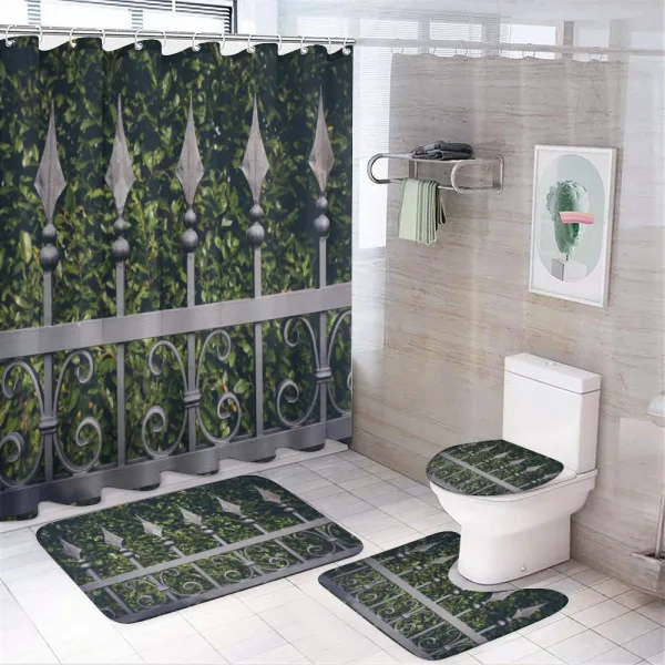 Outdoor Garden Fence Photo on a shower curtain