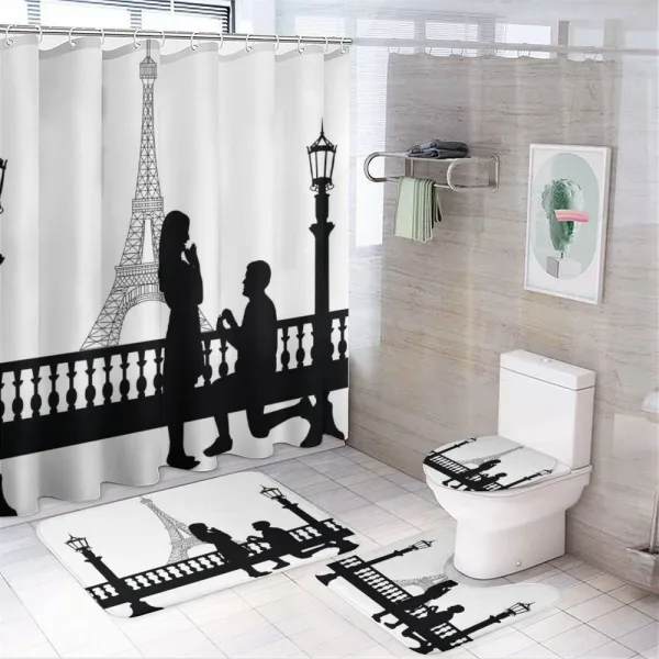 Paris City Lovers on a shower curtain