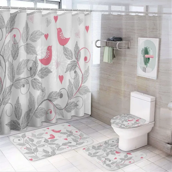 Retro Love Birds on a shower curtain