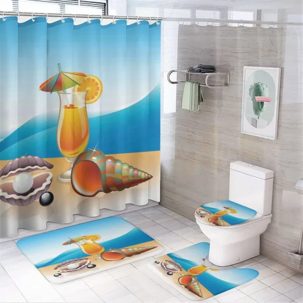 Seascape Summer Beach on a shower curtain