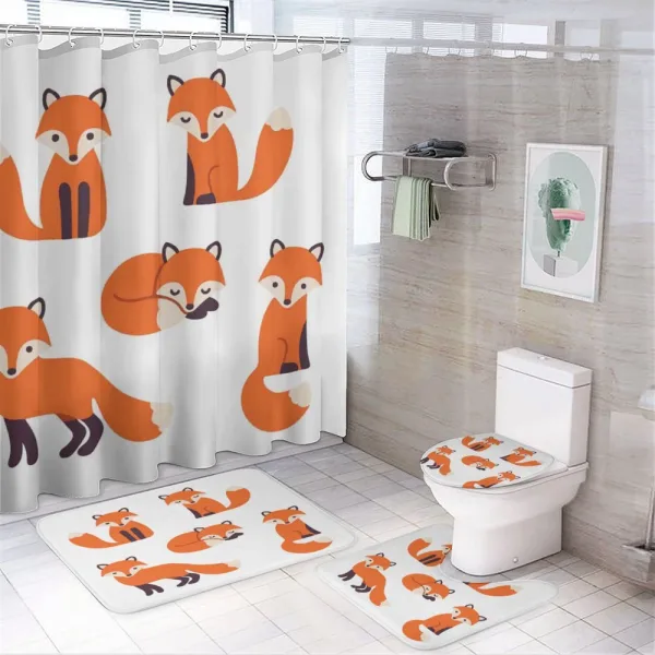 Simple Style Cartoon Animals on a shower curtain