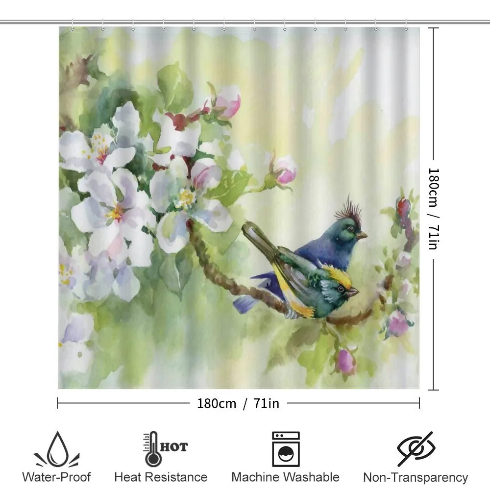 Watercolor Birds Spring — Detail 2