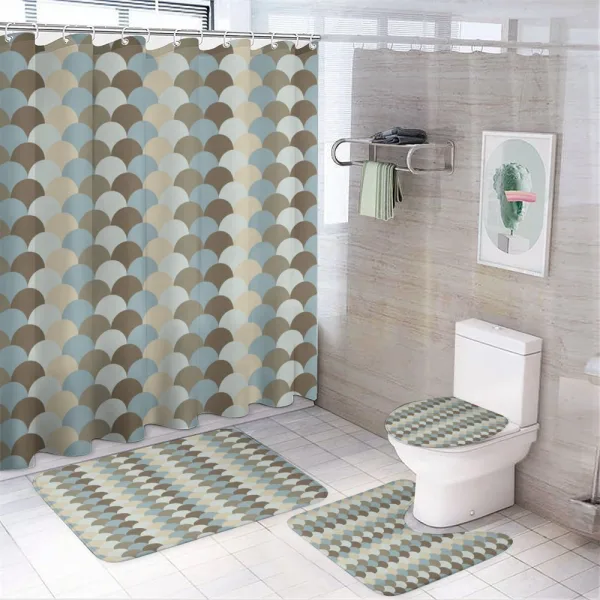 Abstract Pale Circles on a shower curtain