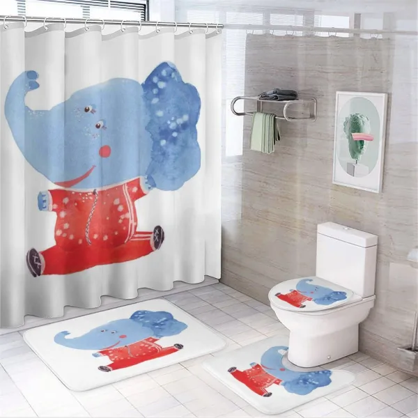 Animal Artwork on a shower curtain