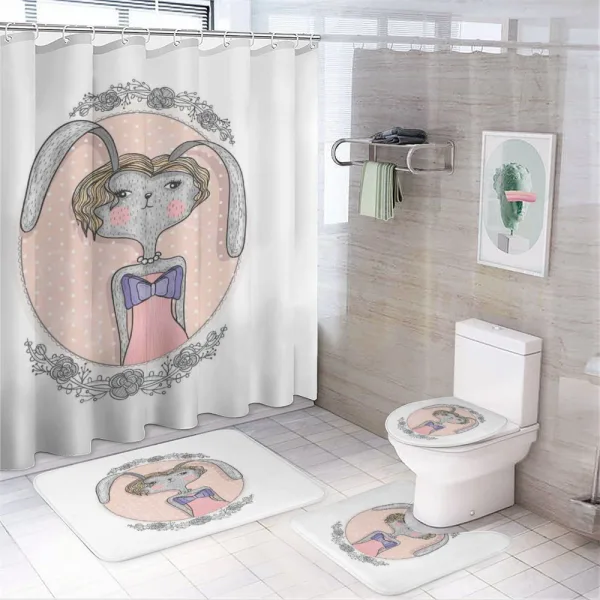 Bunny Portrait on a shower curtain
