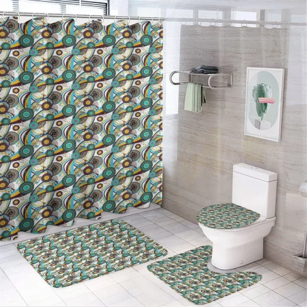 Colorful Bullseye Circles on a shower curtain