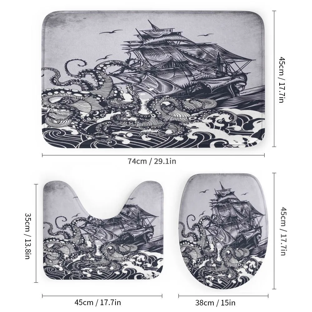 Octopus and Ship in Storm — Detail 1