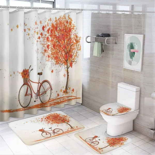 Orange Autumn Tree on a shower curtain
