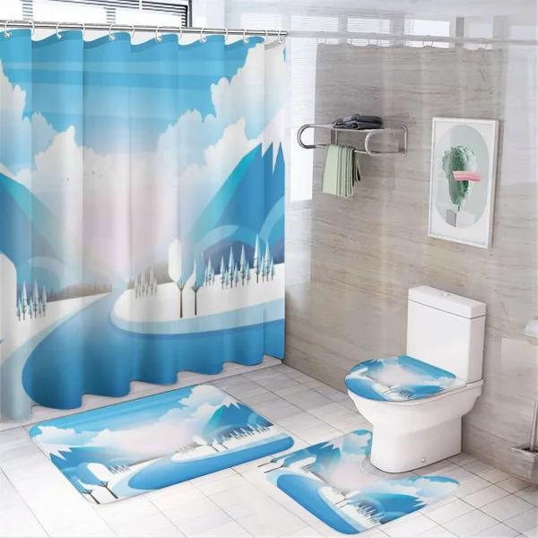 Pastoral River Scene on a shower curtain
