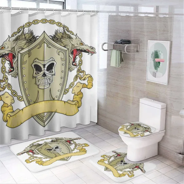 Shield Dragon Medieval on a shower curtain