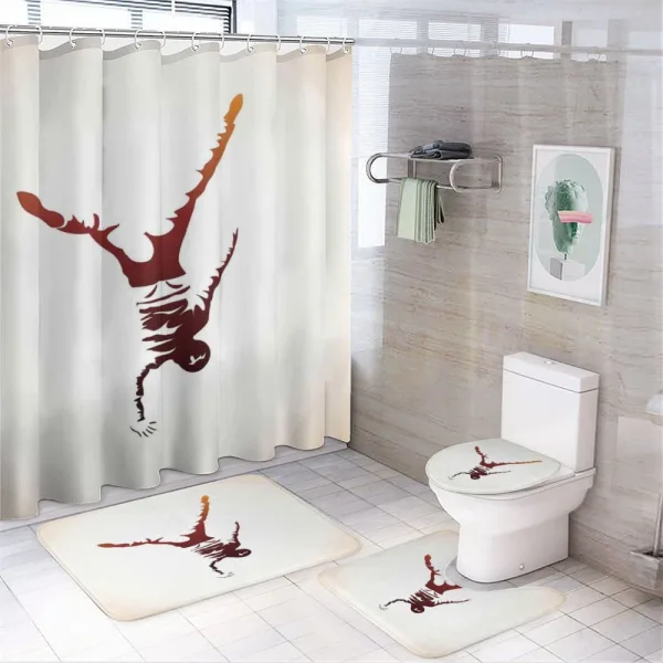 Silhouette Breakdancer on a shower curtain