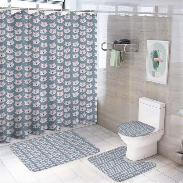 Sleeping Fox Sky Stars on a shower curtain