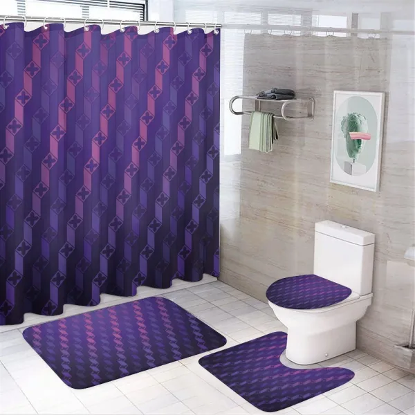 Squares Geometric on a shower curtain