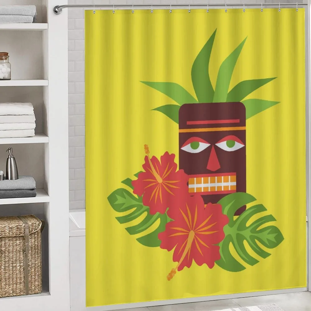 Tiki Mask and Exotic Hibiscus — Detail 4