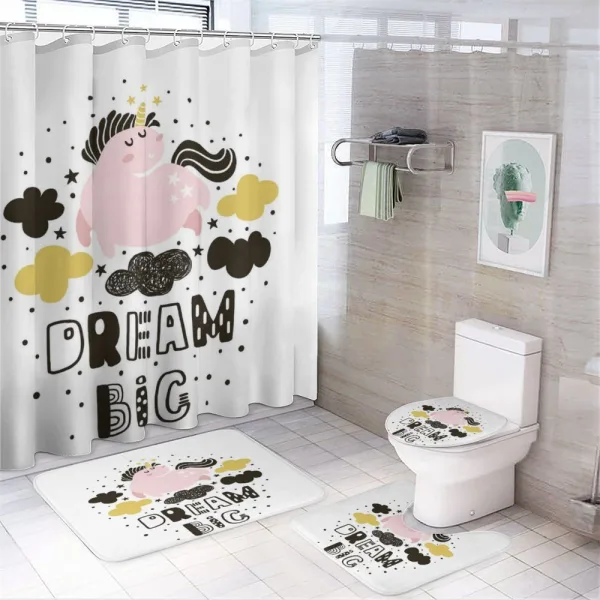 Unicorn in the Sky with Stars on a shower curtain