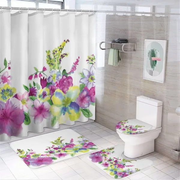 Watercolor Garden on a shower curtain