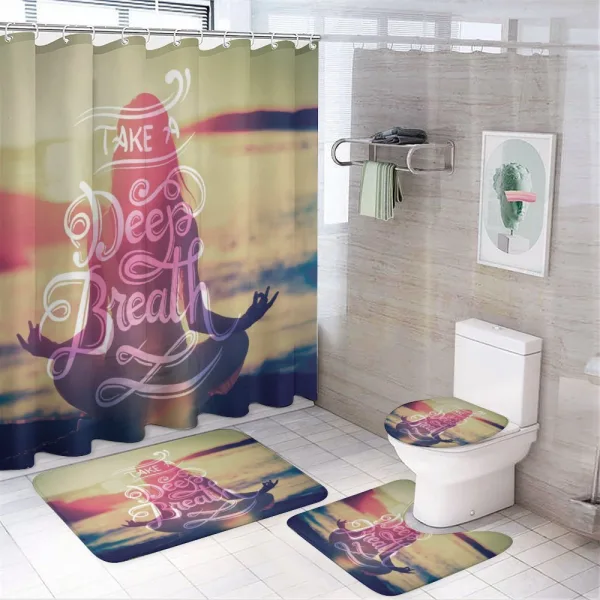 Woman Calm Sunset Beach on a shower curtain