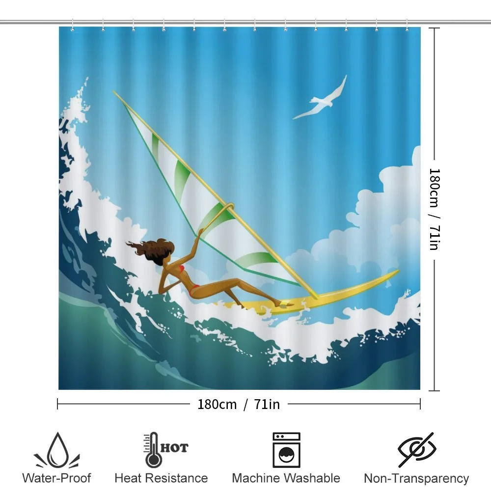 Woman Sailing in Wave — Detail 2