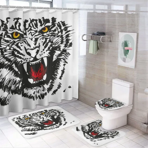 Angry Feline Vivid Eyes on a shower curtain
