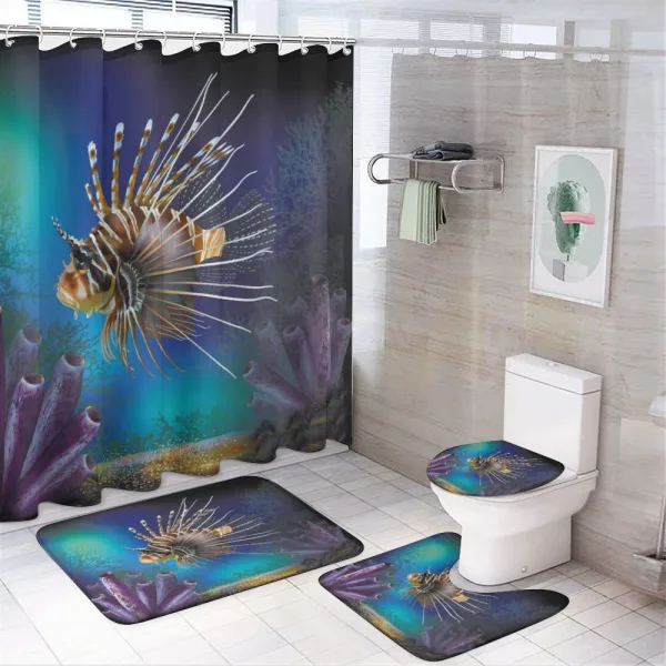 Bubble Fish and Plants on a shower curtain