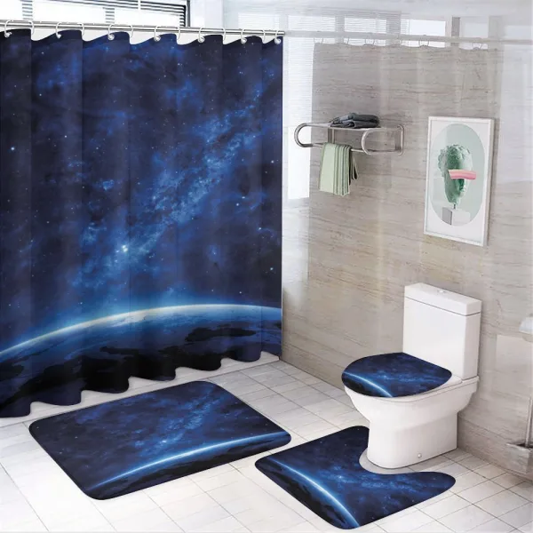 Earth View Cosmic Night on a shower curtain