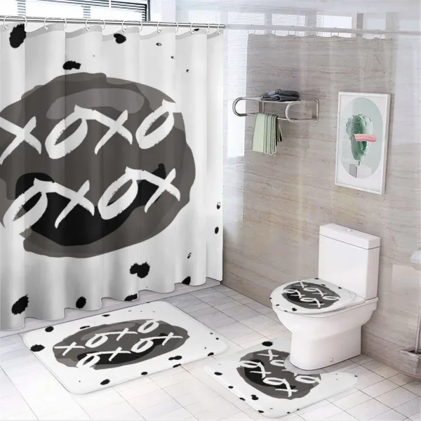 Formless Ink Drops Kiss Hug on a shower curtain