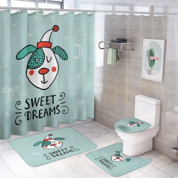 Funny Cartoon Dog on a shower curtain