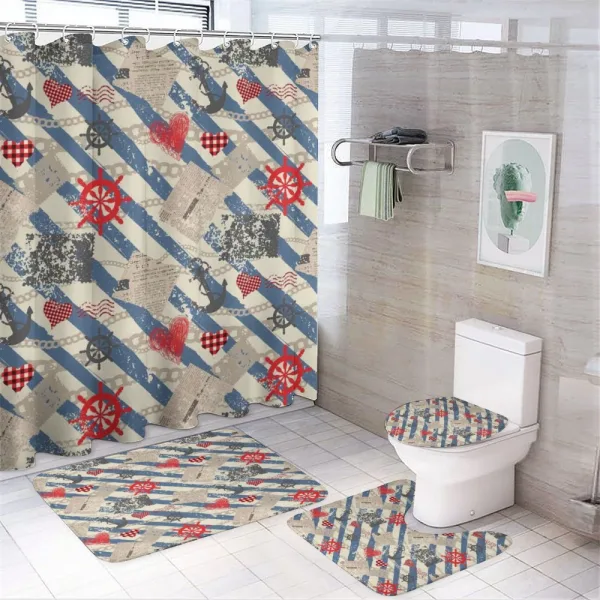 Grunge Wheel Heart on a shower curtain