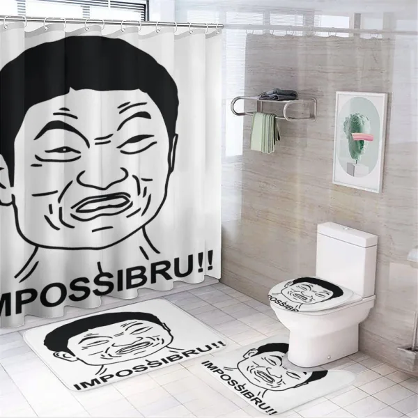 Impossibru Meme on a shower curtain