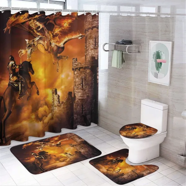 Knight on Horse on a shower curtain