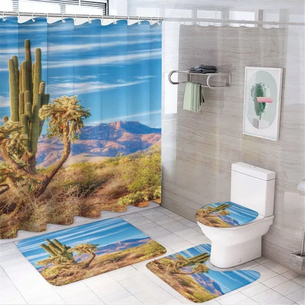 Landscape and Prickle Plant on a shower curtain